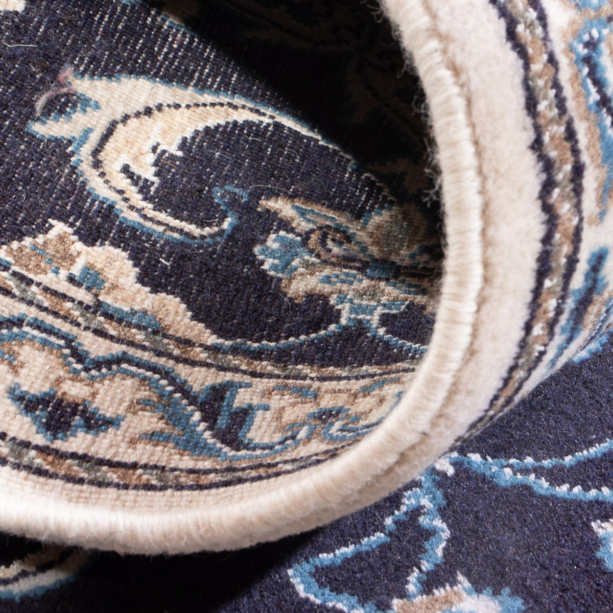 Tapis persan - Nain - 138 x 69 cm - bleu foncé