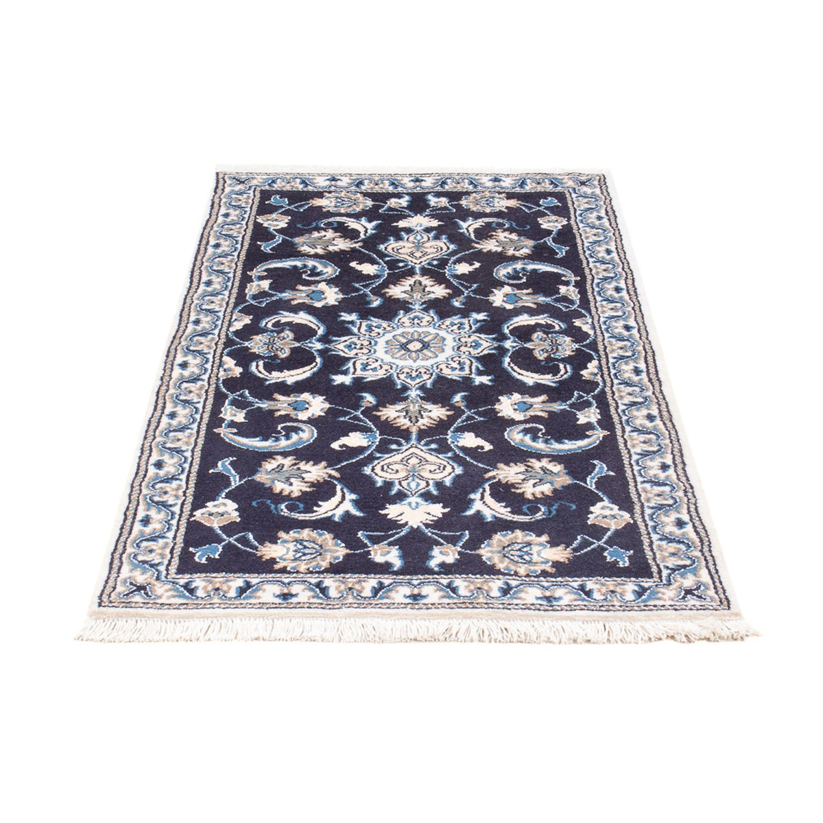 Tapis persan - Nain - 138 x 69 cm - bleu foncé