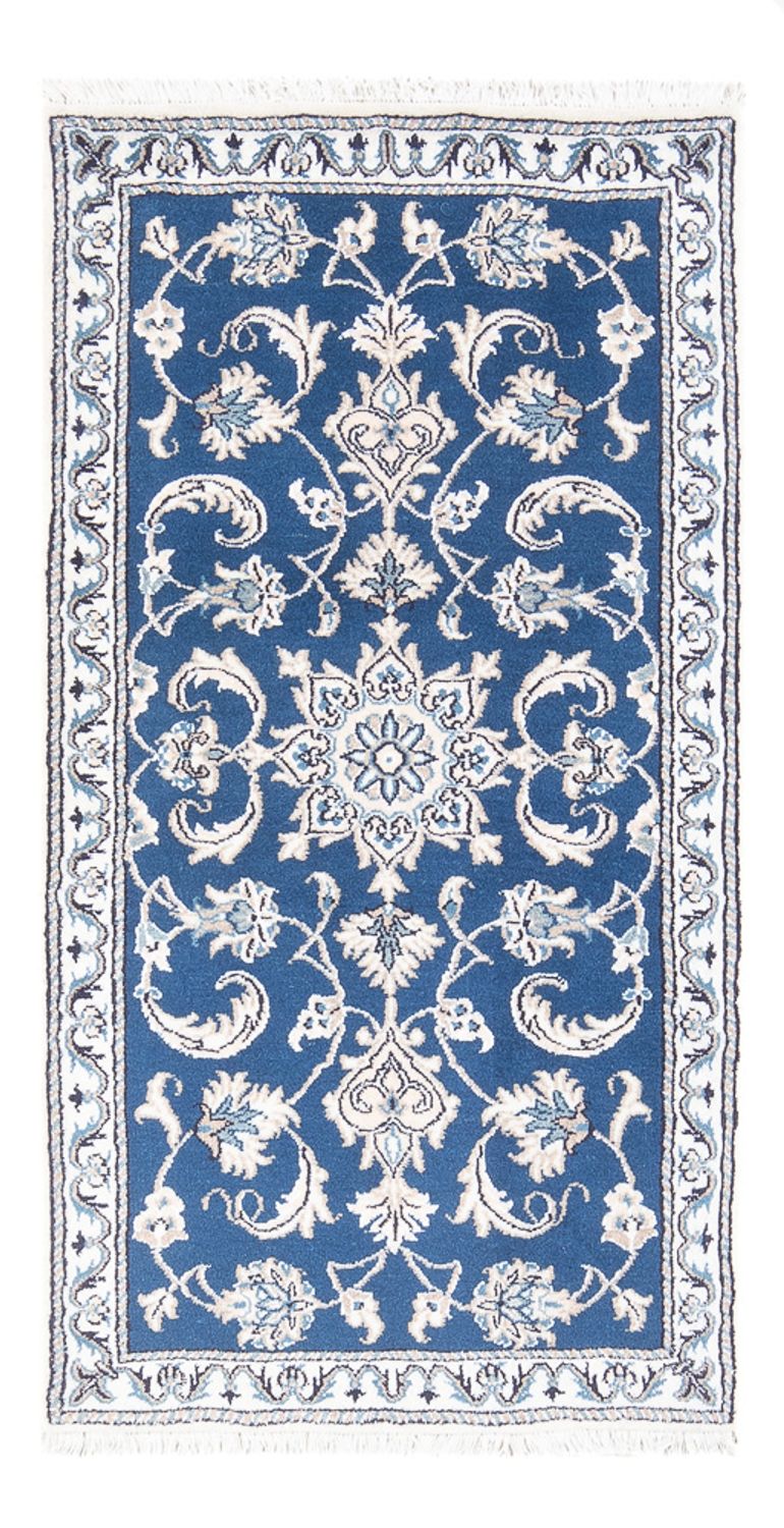 Tapis persan - Nain - 141 x 72 cm - bleu