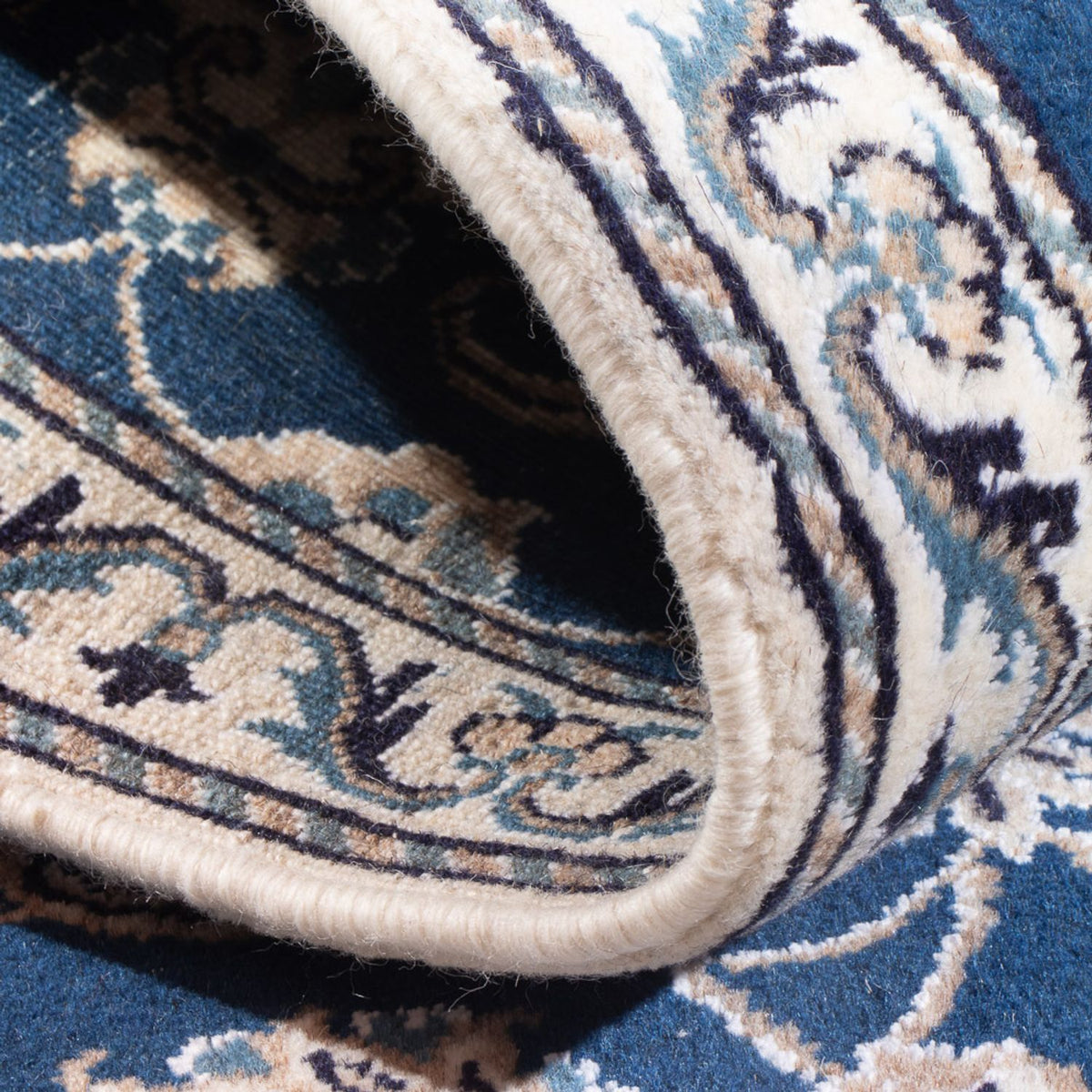 Tapis persan - Nain - 141 x 72 cm - bleu