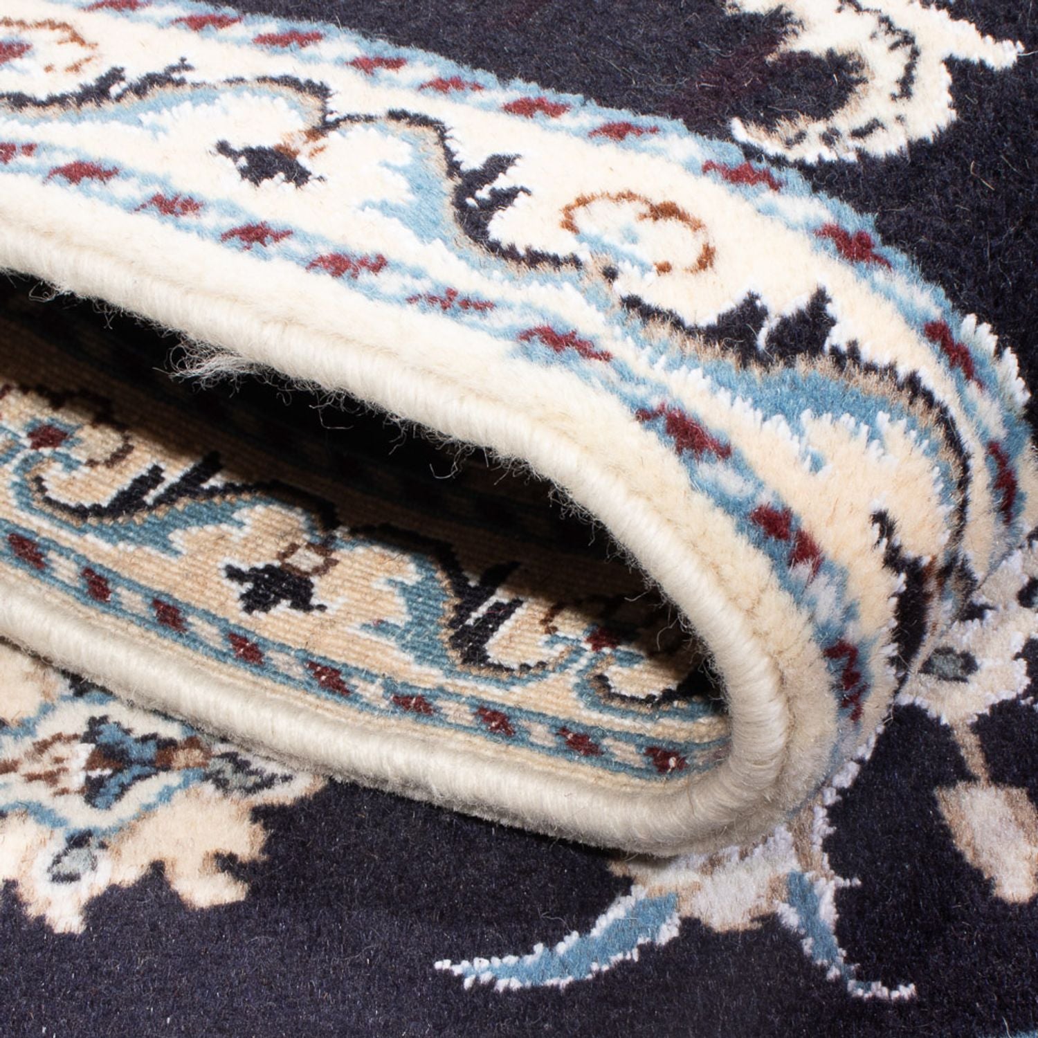 Tapis persan - Nain - 137 x 89 cm - bleu foncé