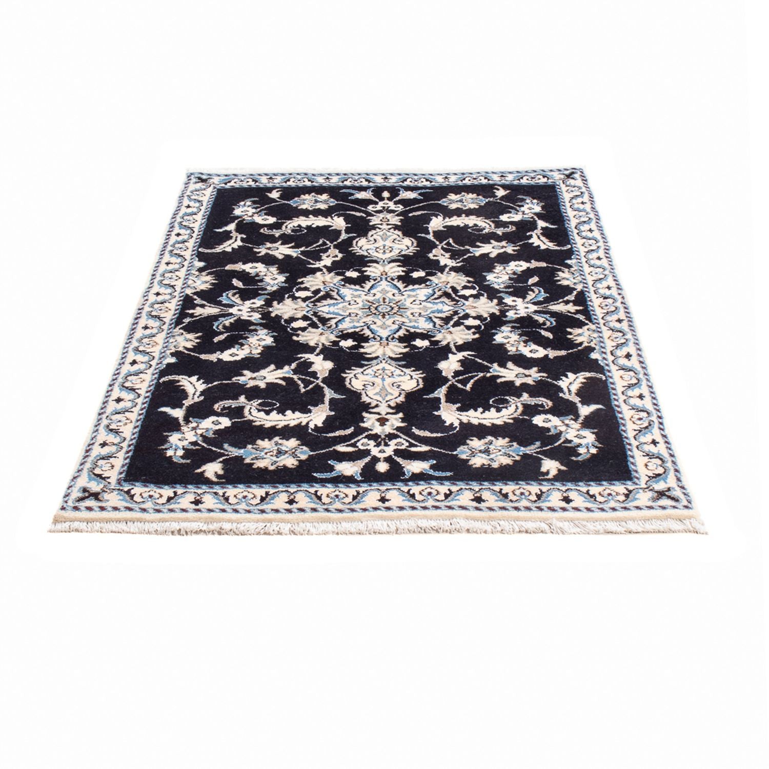Tapis persan - Nain - 137 x 89 cm - bleu foncé
