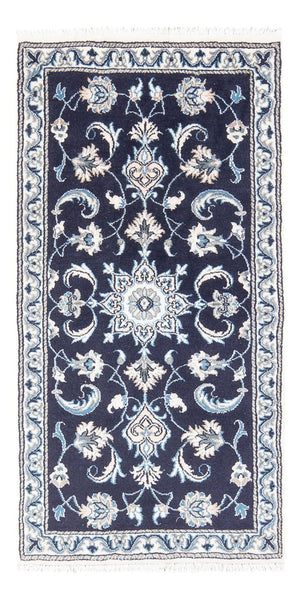 Tapis persan - Nain - 140 x 70 cm - bleu foncé