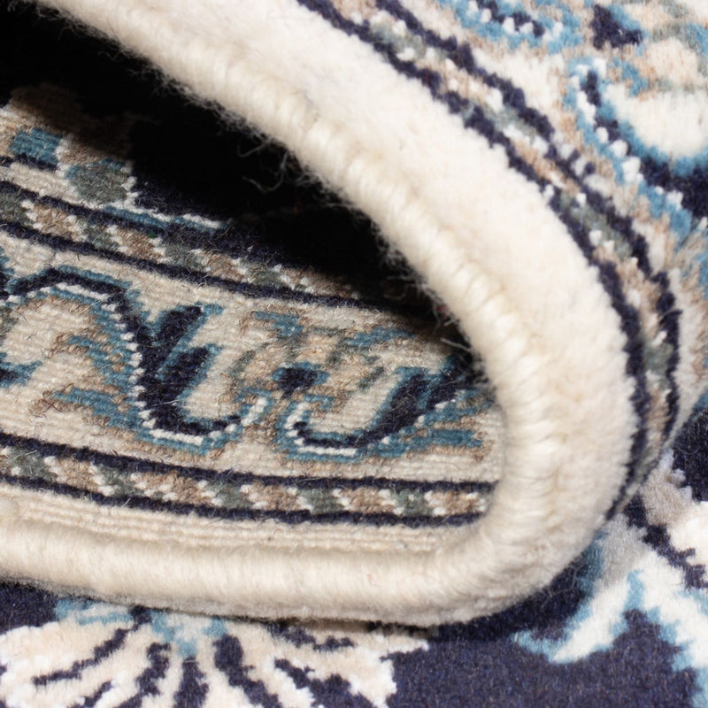 Tapis persan - Nain - 140 x 70 cm - bleu foncé