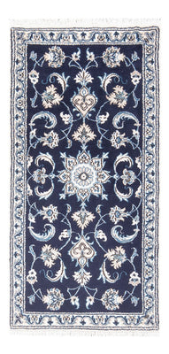 Tapis persan - Nain - 140 x 60 cm - bleu foncé