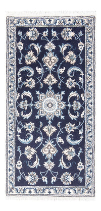 Tapis persan - Nain - 140 x 60 cm - bleu foncé