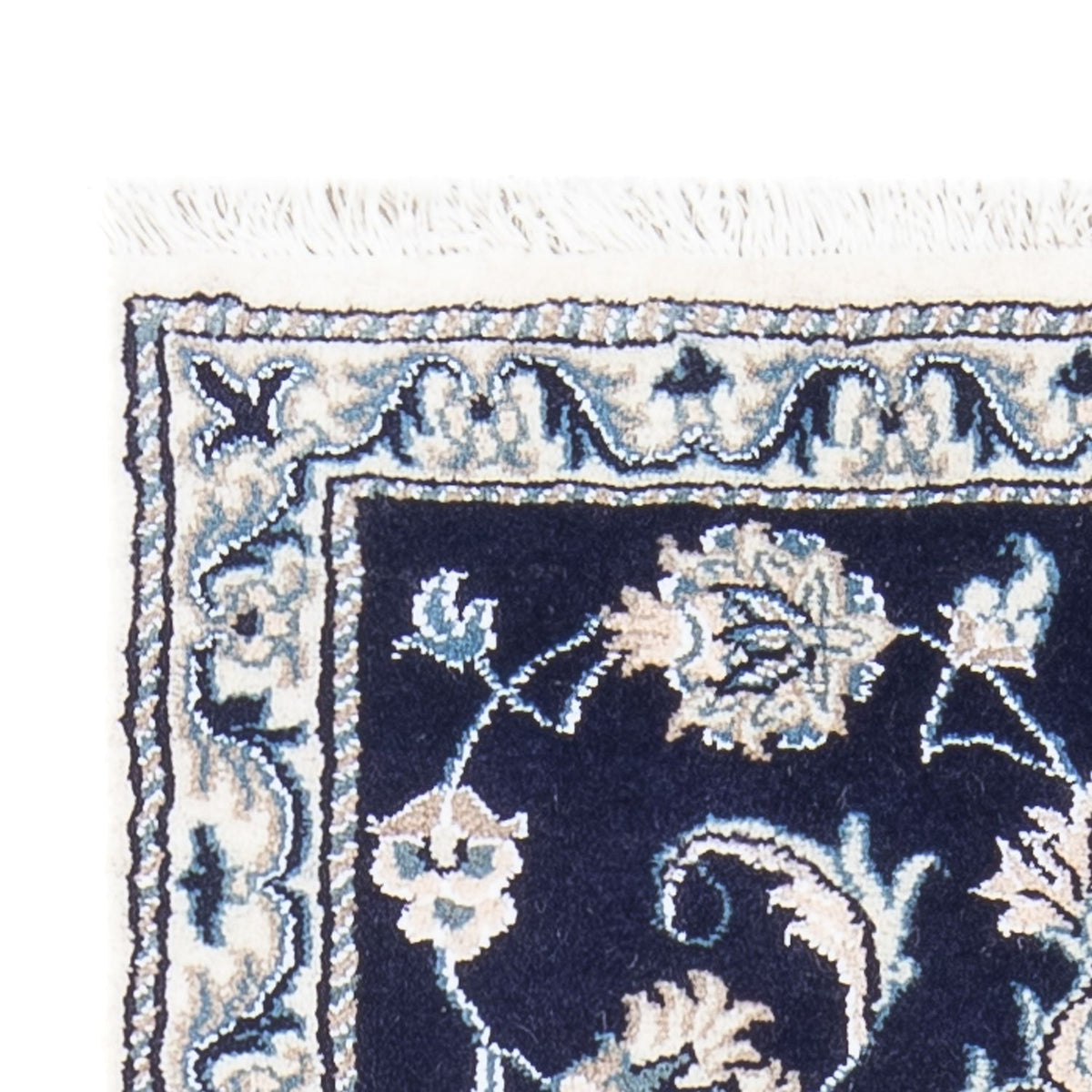 Tapis persan - Nain - 141 x 70 cm - bleu foncé