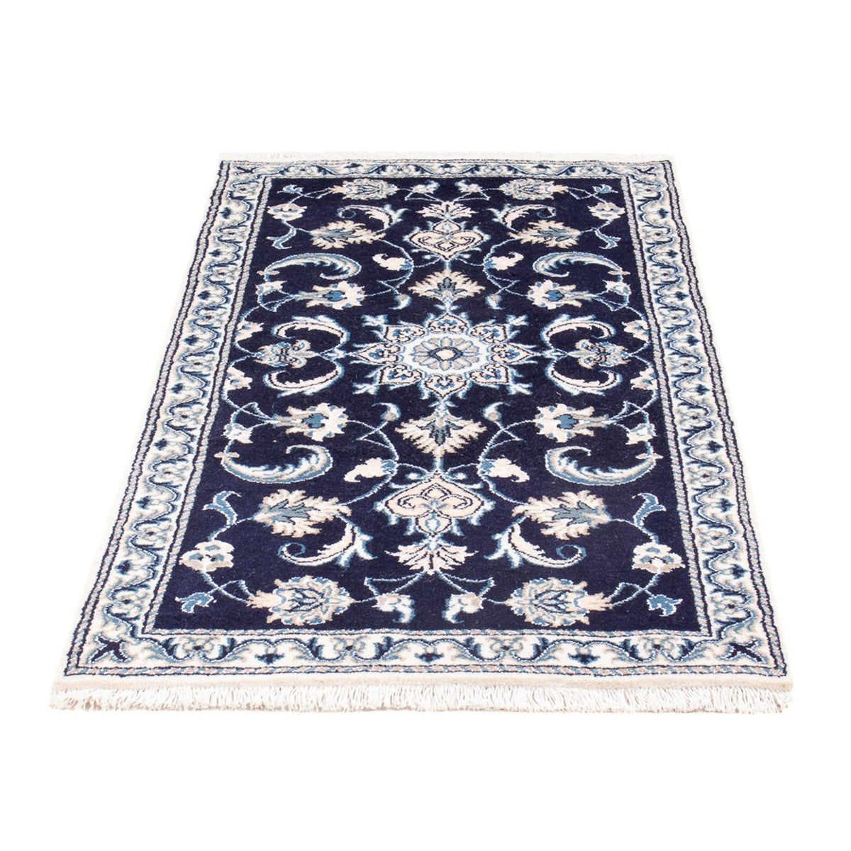 Tapis persan - Nain - 141 x 70 cm - bleu foncé