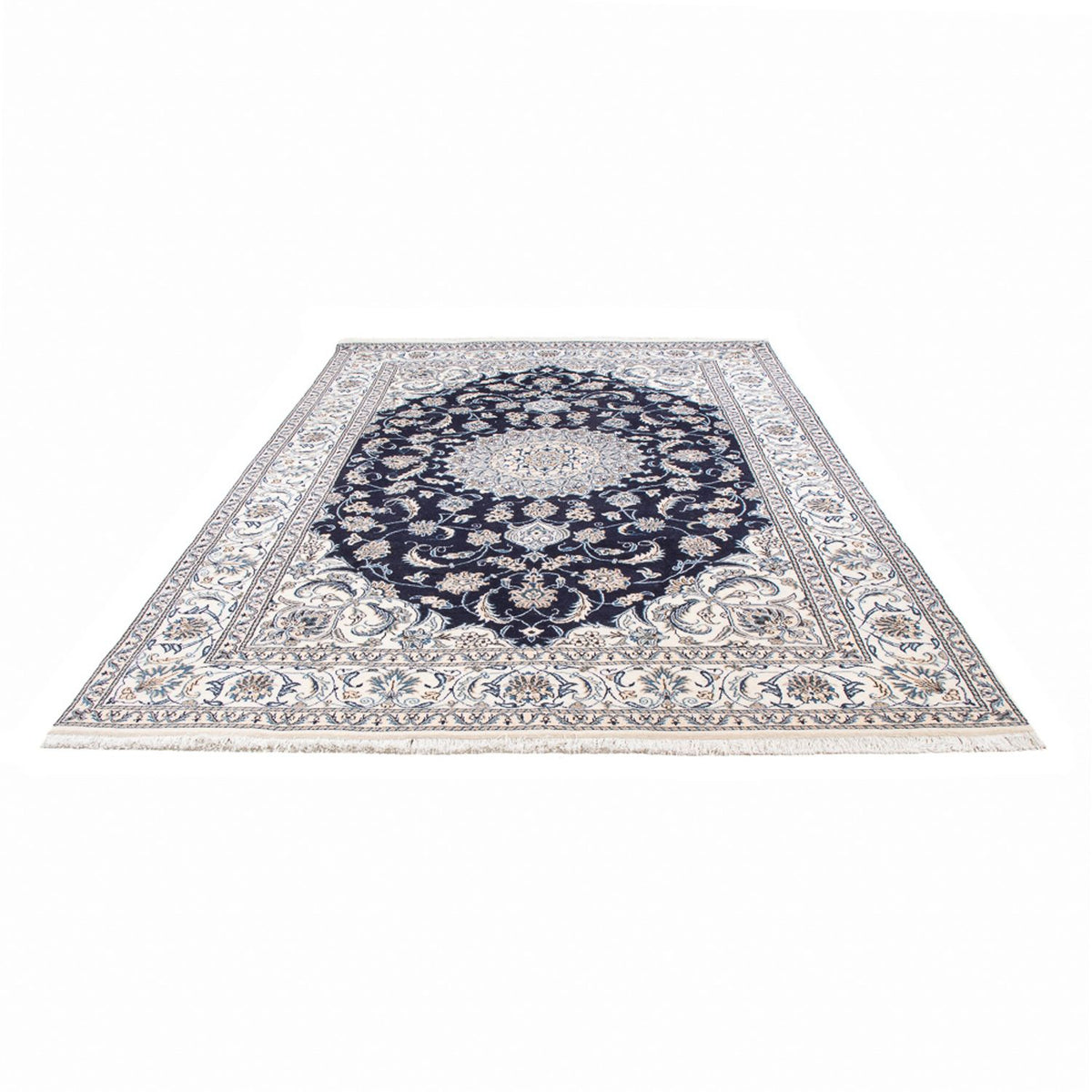 Tapis persan - Nain - 301 x 197 cm - bleu foncé