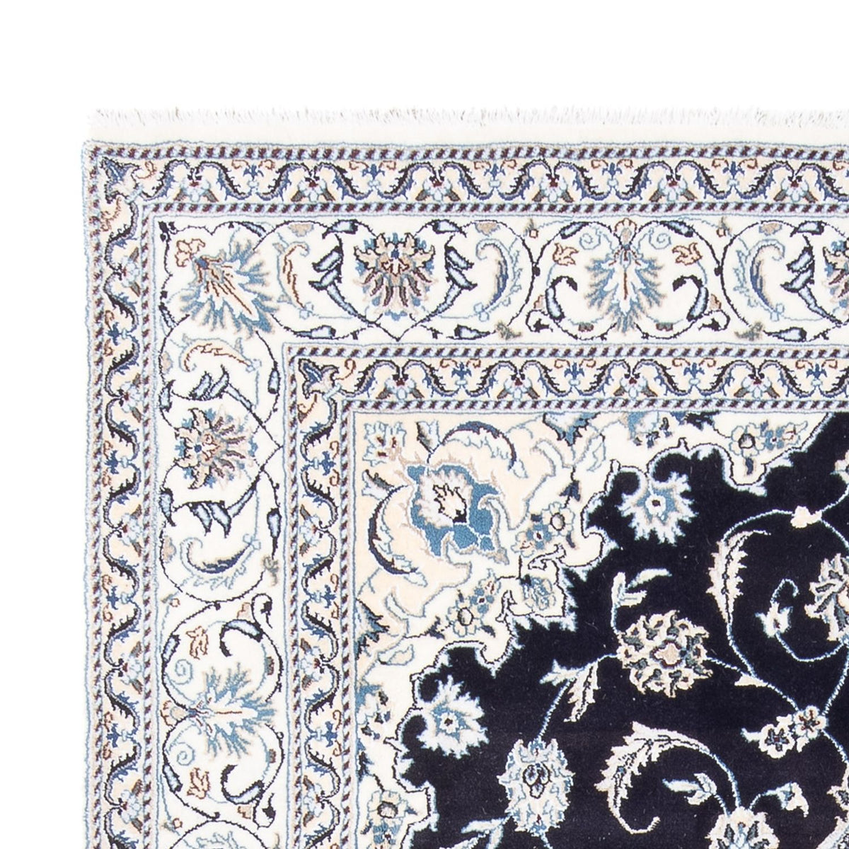 Tapis persan - Nain - 297 x 198 cm - bleu foncé