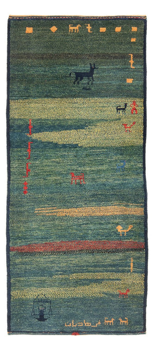 Tapis de couloir Tapis Gabbeh - Persan - 195 x 87 cm - multicolore