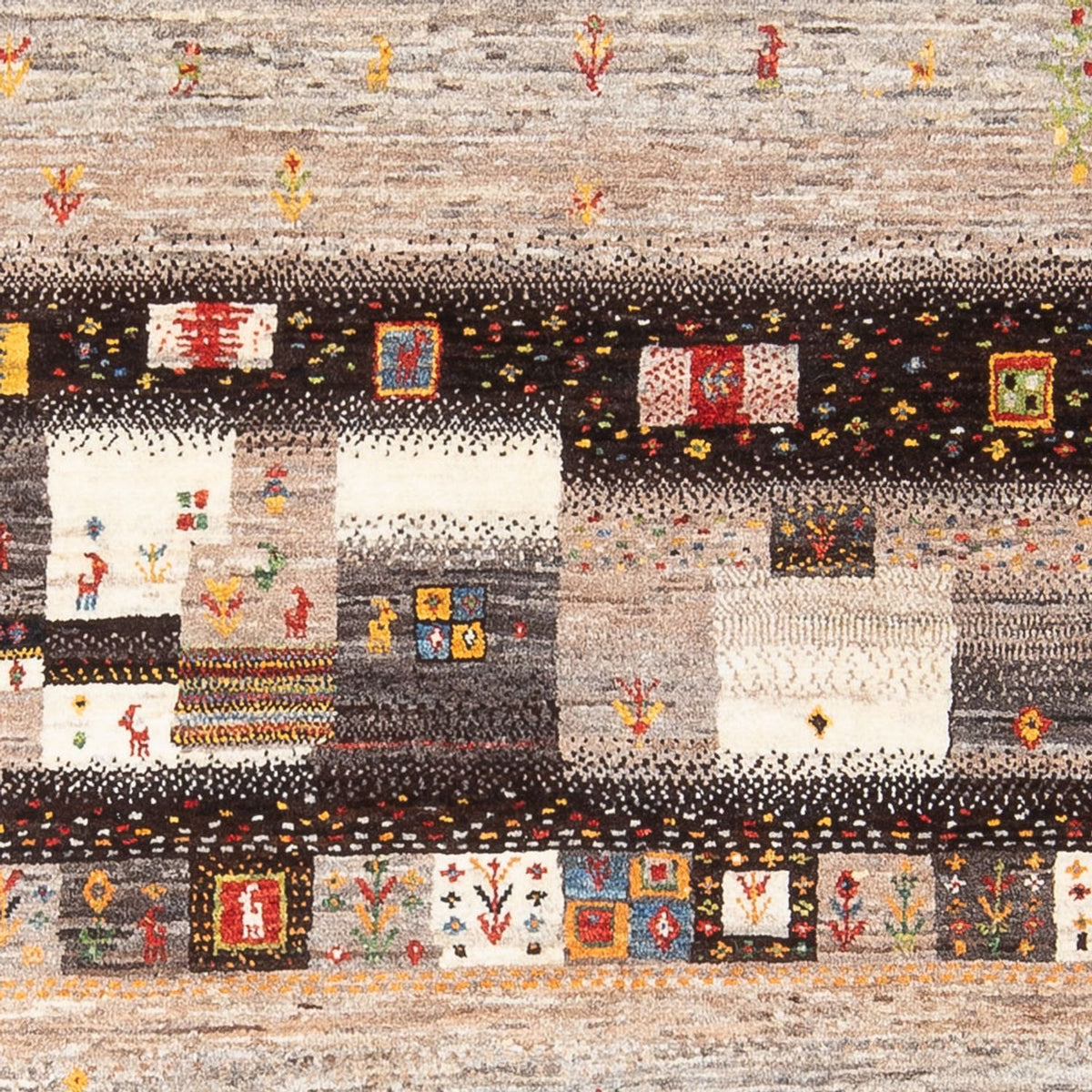 Tapis Gabbeh - Loribaft Persan - 196 x 131 cm - multicolore