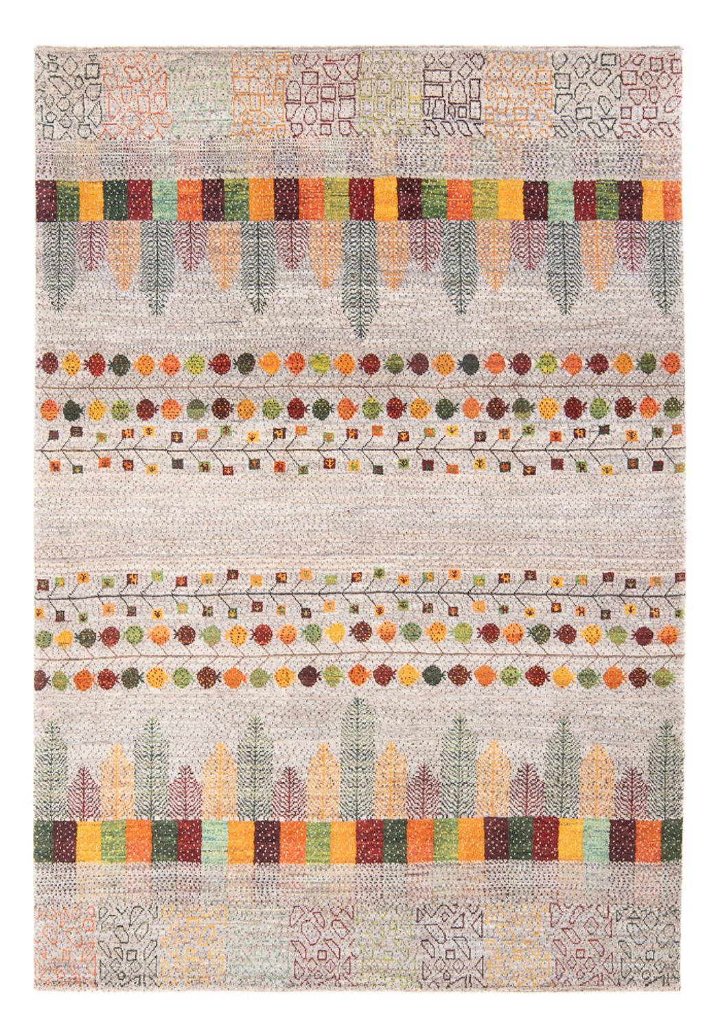 Tapis Gabbeh - Loribaft Persan - 215 x 152 cm - multicolore