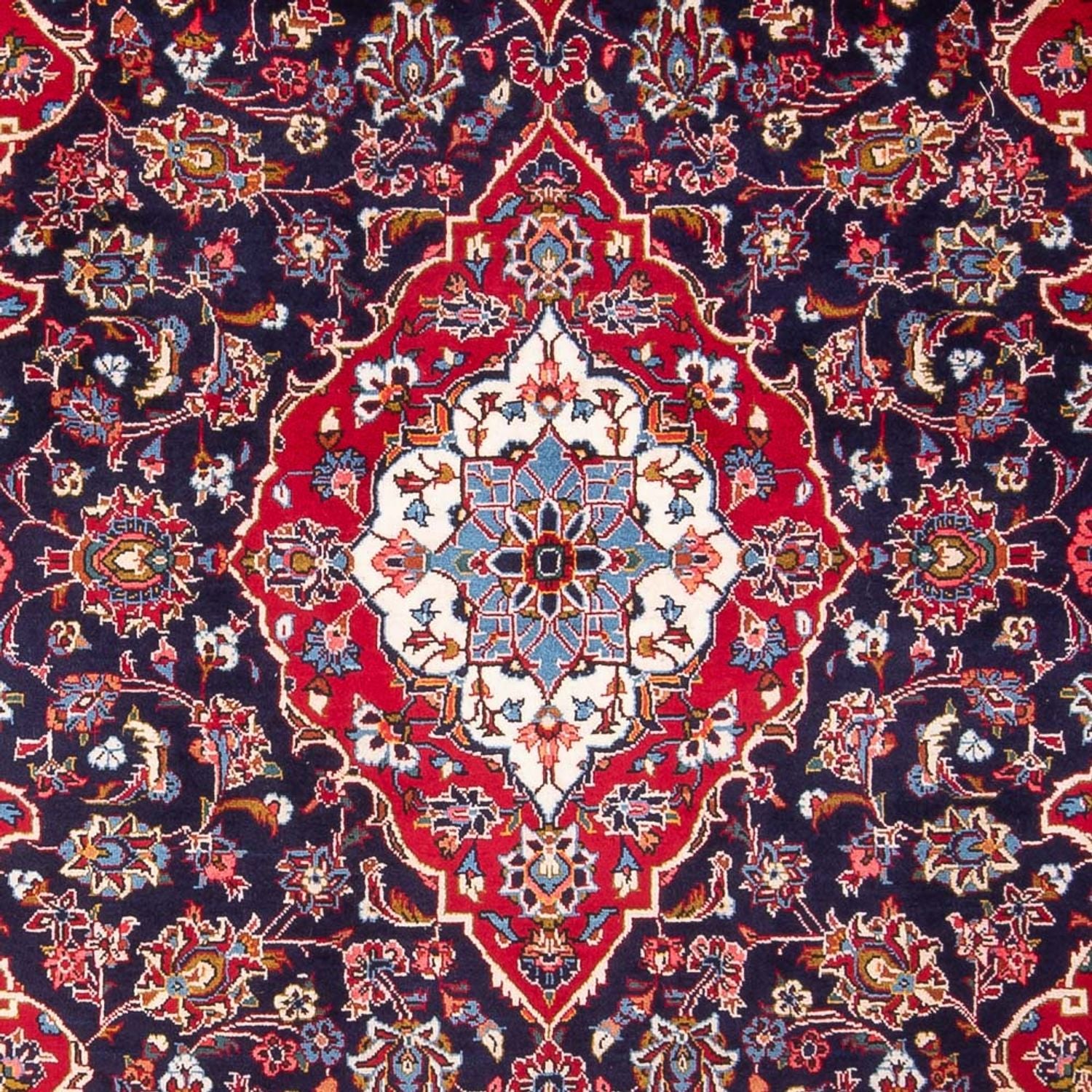 Tapis persan - Keshan - 300 x 200 cm - bleu foncé