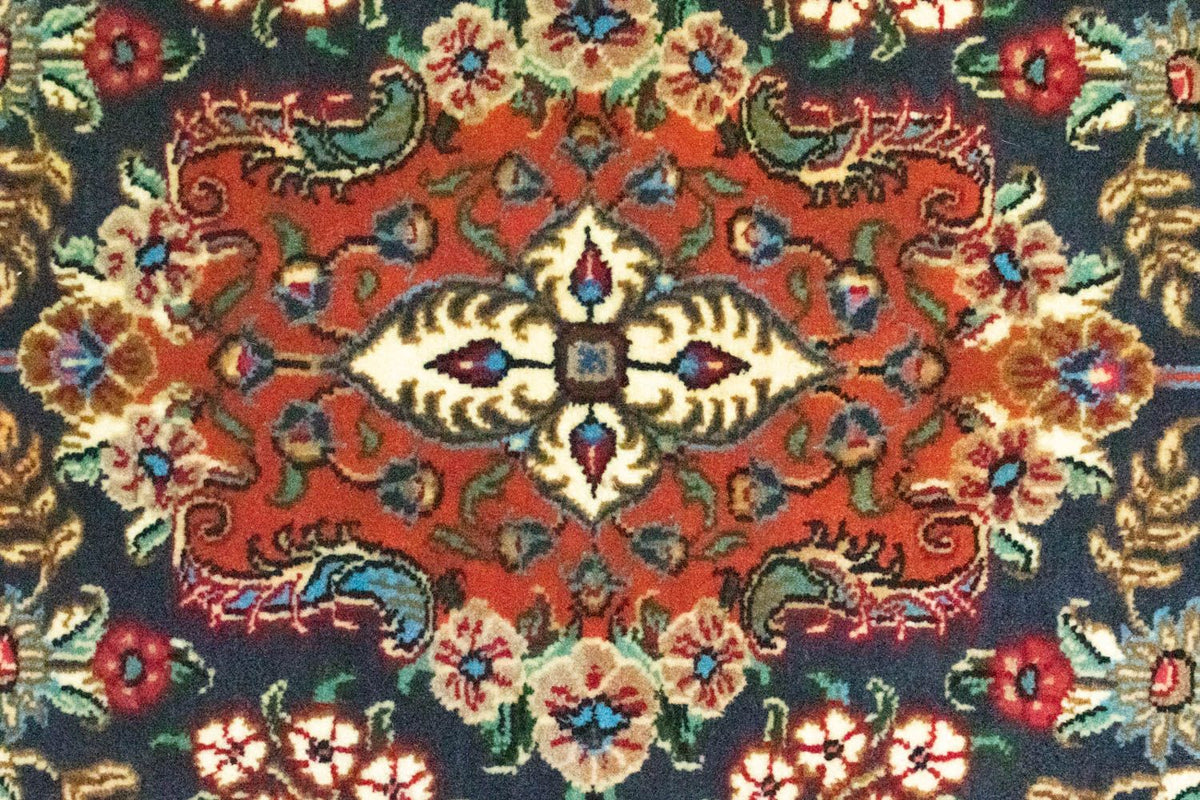 Tapis de couloir Tapis persan - Ghom - 159 x 49 cm - bleu