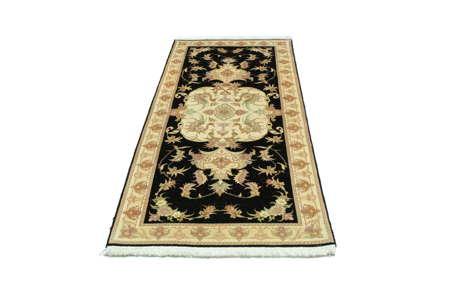 Tapis de couloir Tapis persan - Tabriz - Royal - 191 x 72 cm - noir
