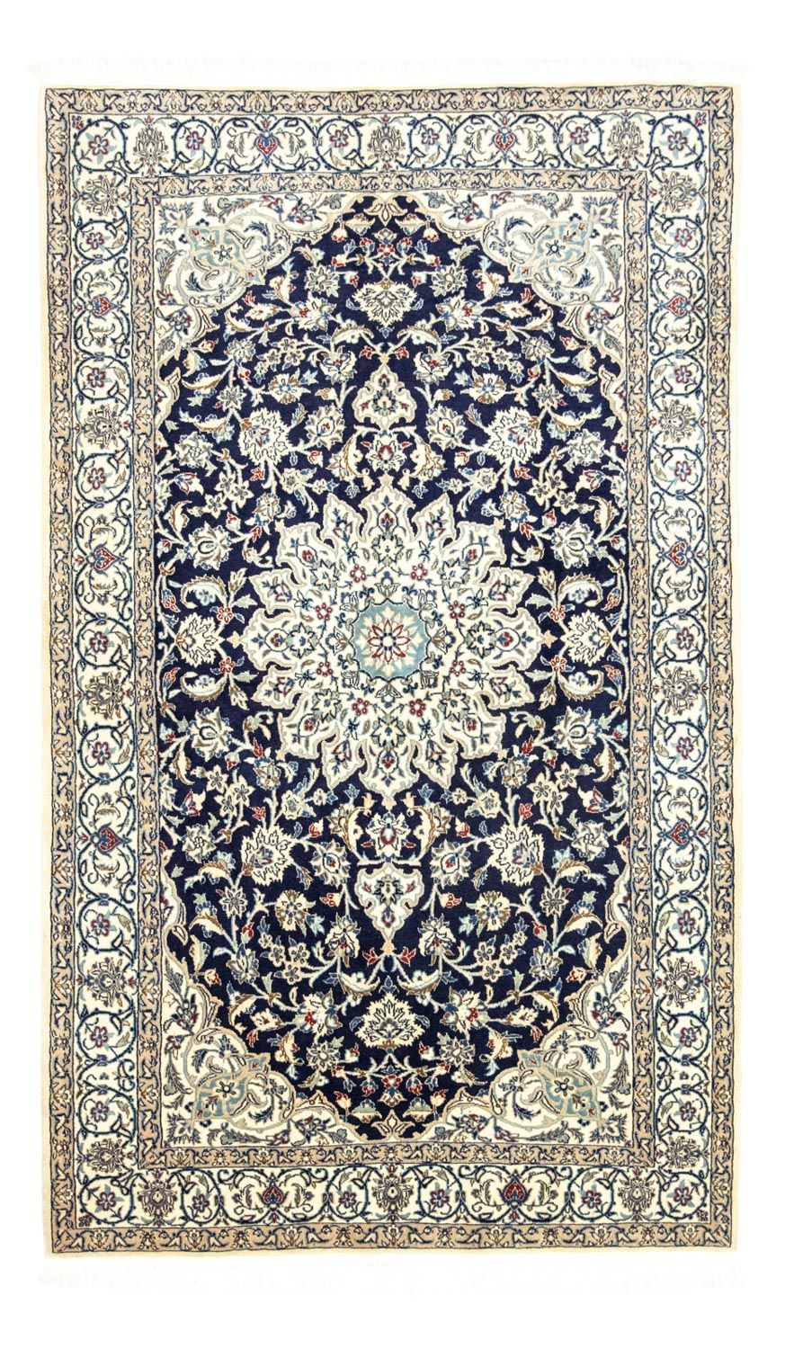 Tapis persan - Nain - 215 x 130 cm - bleu foncé