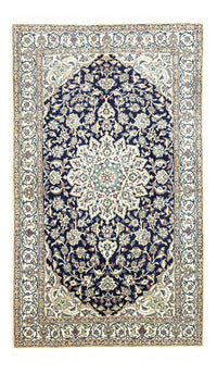 Tapis persan - Nain - 215 x 130 cm - bleu foncé