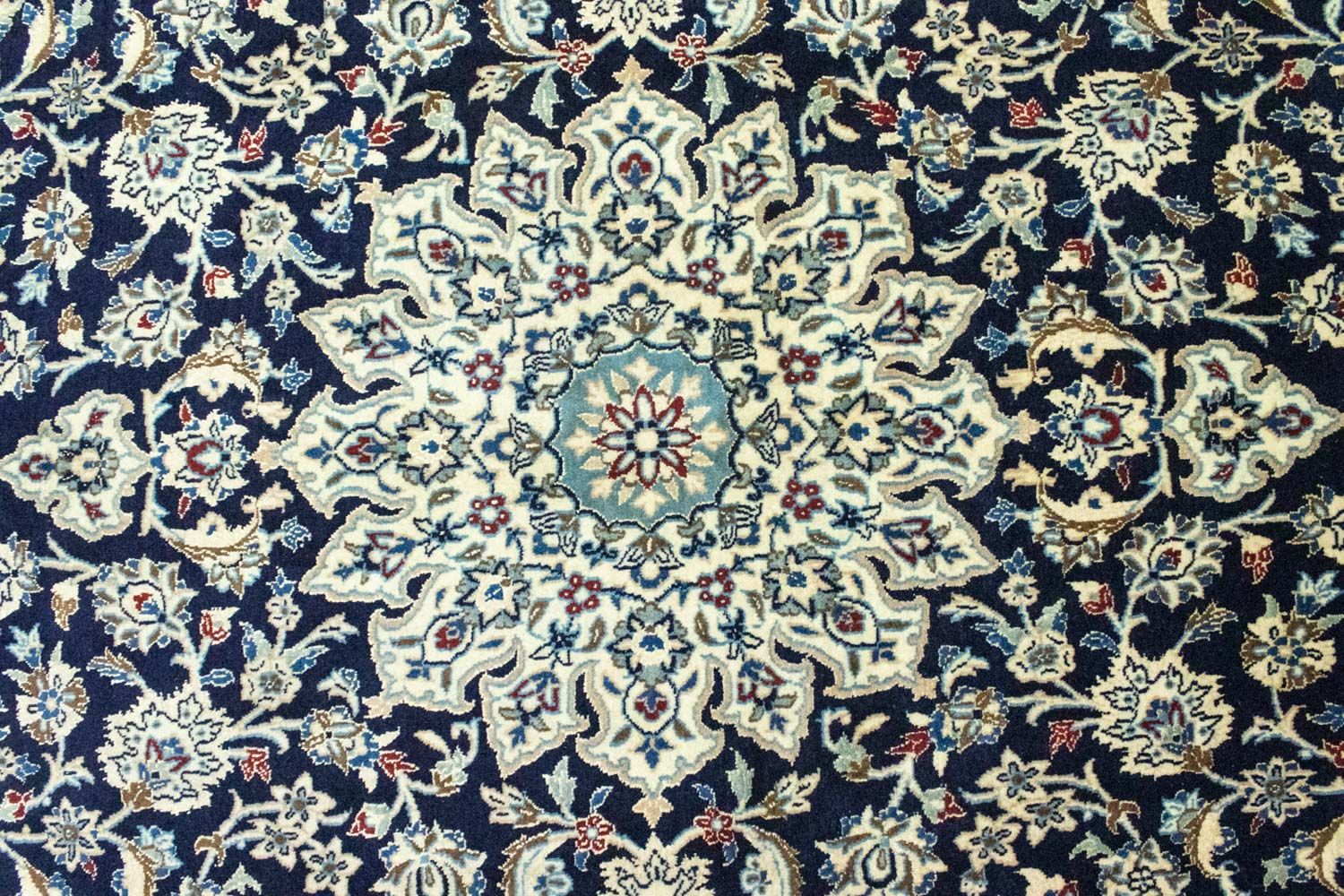Tapis persan - Nain - 215 x 130 cm - bleu foncé