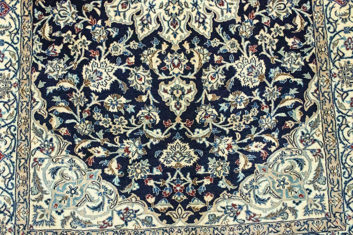 Tapis persan - Nain - 215 x 130 cm - bleu foncé