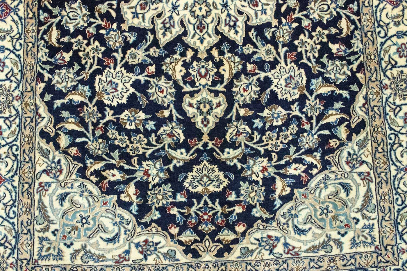 Tapis persan - Nain - 215 x 130 cm - bleu foncé