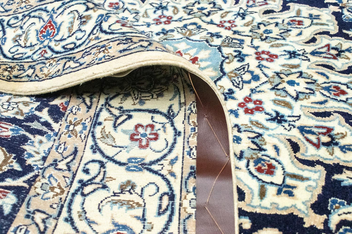 Tapis persan - Nain - 215 x 130 cm - bleu foncé