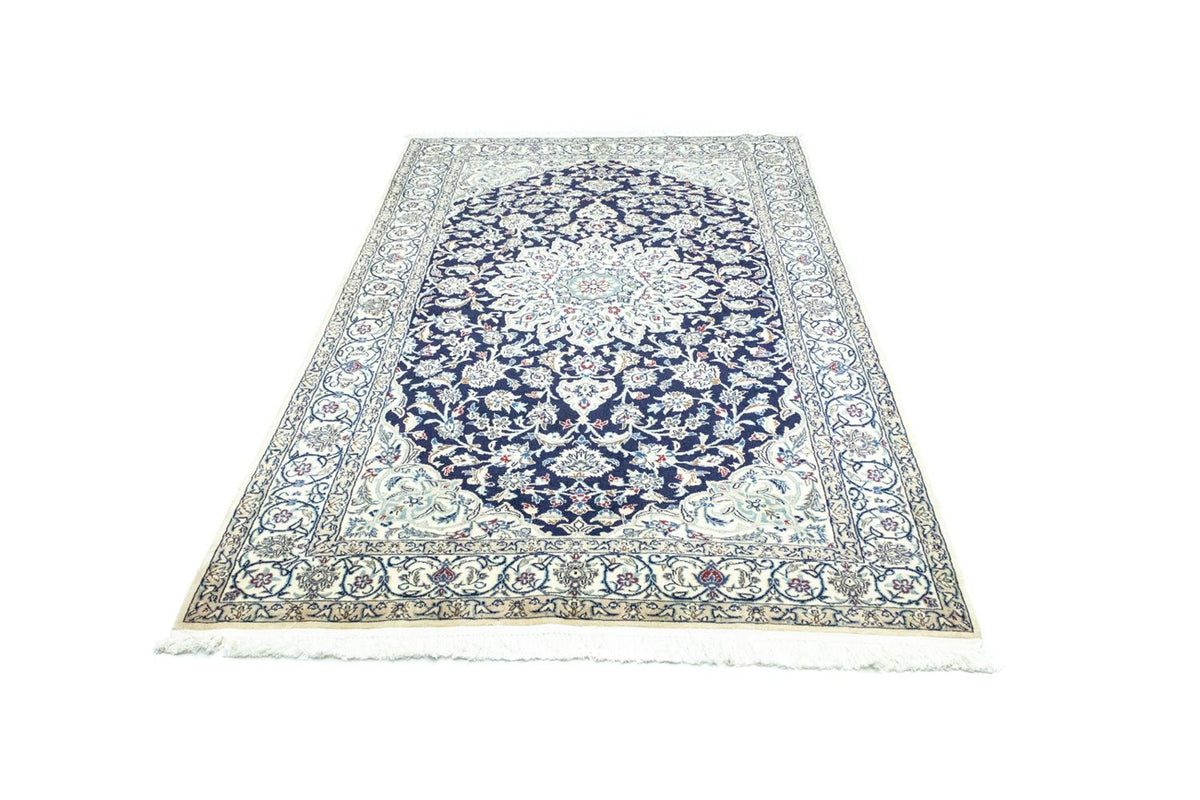 Tapis persan - Nain - 215 x 130 cm - bleu foncé