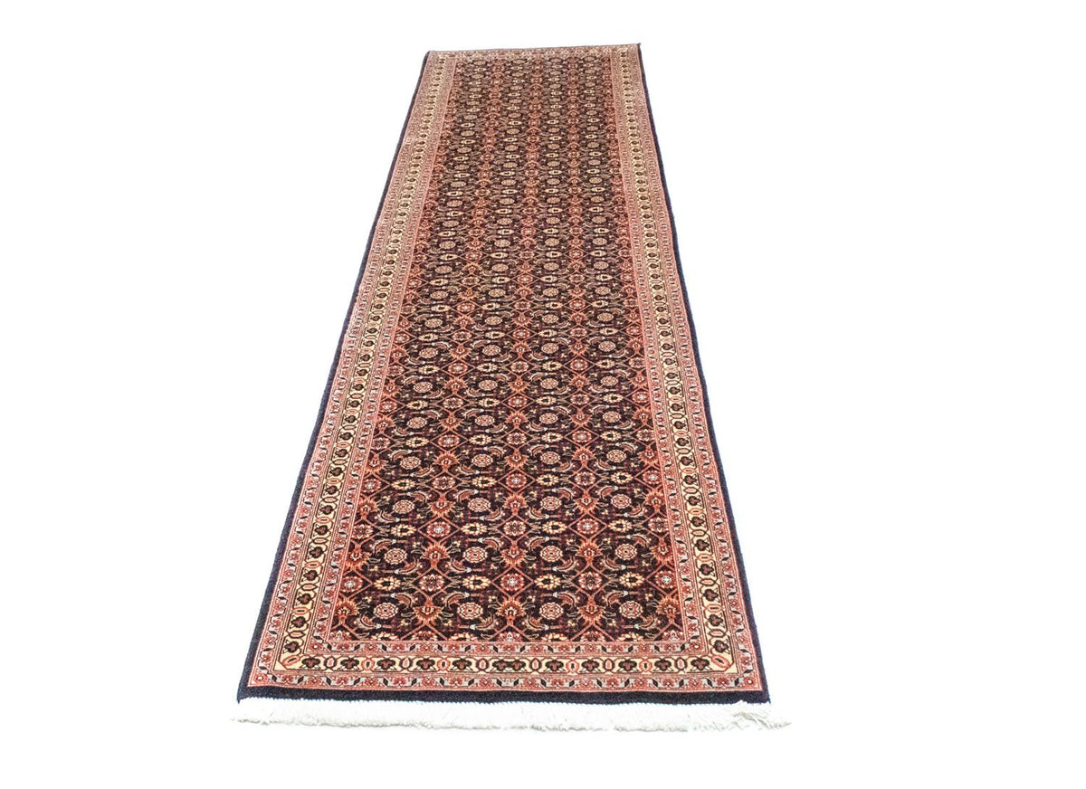 Tapis de couloir Tapis persan - Bidjar - 300 x 75 cm - bleu