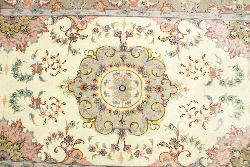 Tapis de couloir Tapis persan - Tabriz - 337 x 90 cm - beige