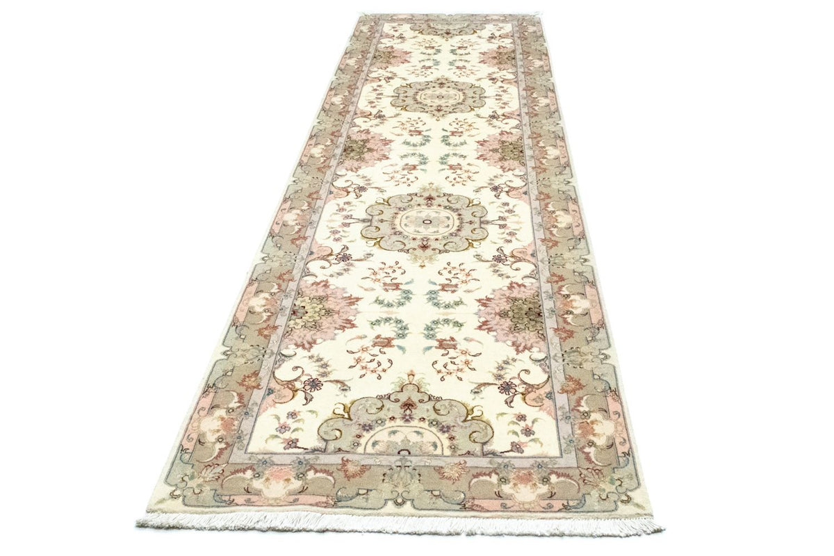 Tapis de couloir Tapis persan - Tabriz - 337 x 90 cm - beige