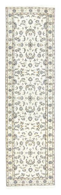 Tapis de couloir Tapis persan - Nain - Royal - 295 x 81 cm - blanc naturel