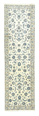 Tapis de couloir Tapis persan - Nain - Royal - 306 x 88 cm - blanc naturel
