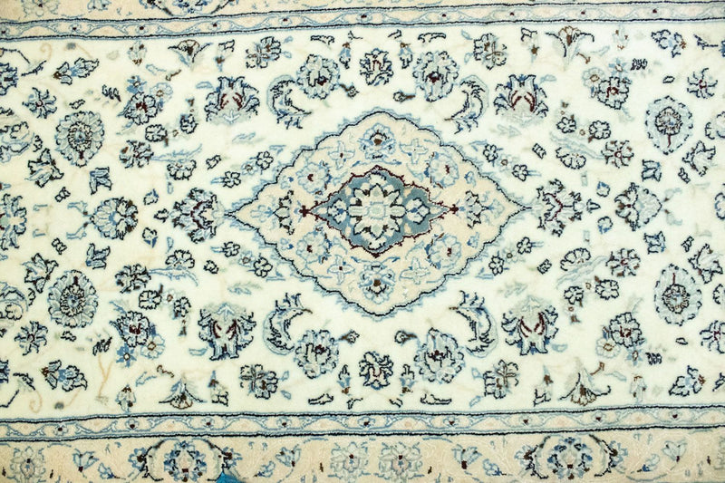 Tapis de couloir Tapis persan - Nain - Royal - 285 x 87 cm - blanc naturel
