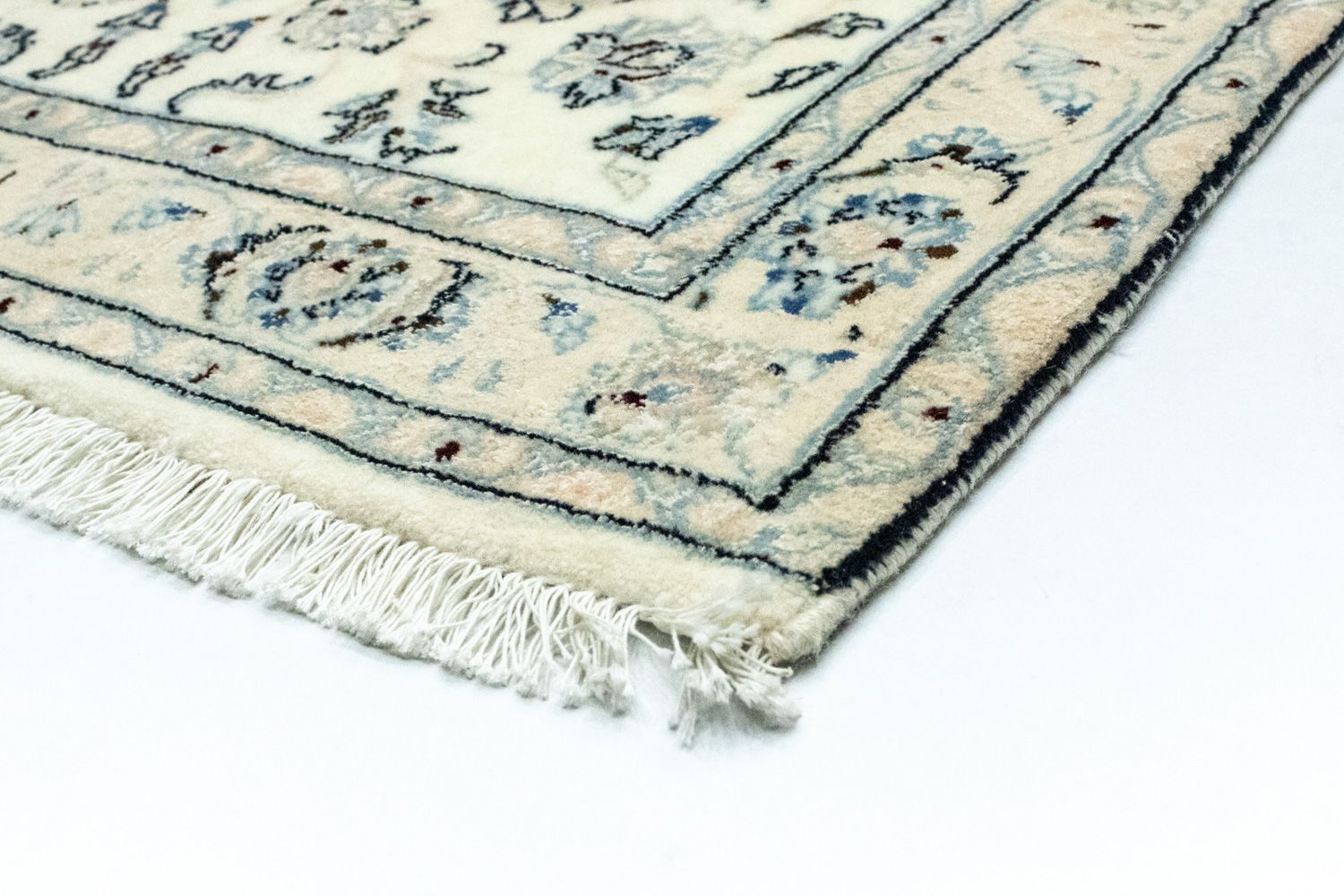 Tapis de couloir Tapis persan - Nain - Royal - 285 x 87 cm - blanc naturel
