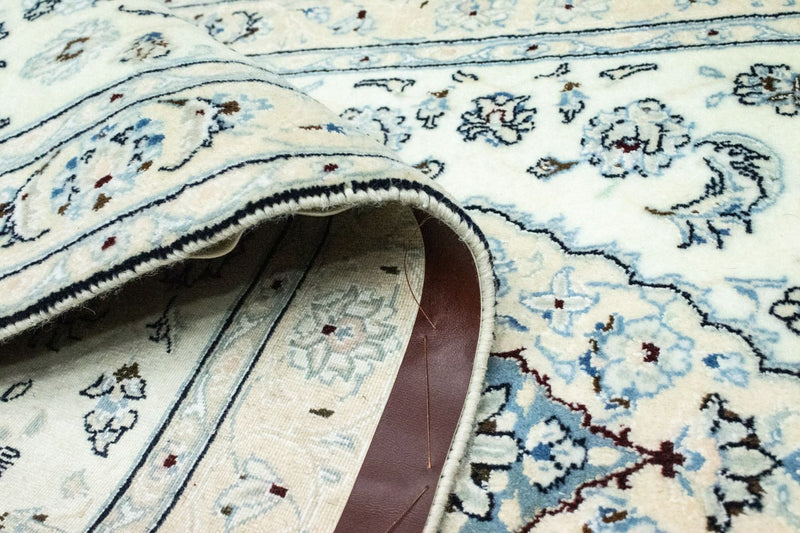 Tapis de couloir Tapis persan - Nain - Royal - 285 x 87 cm - blanc naturel