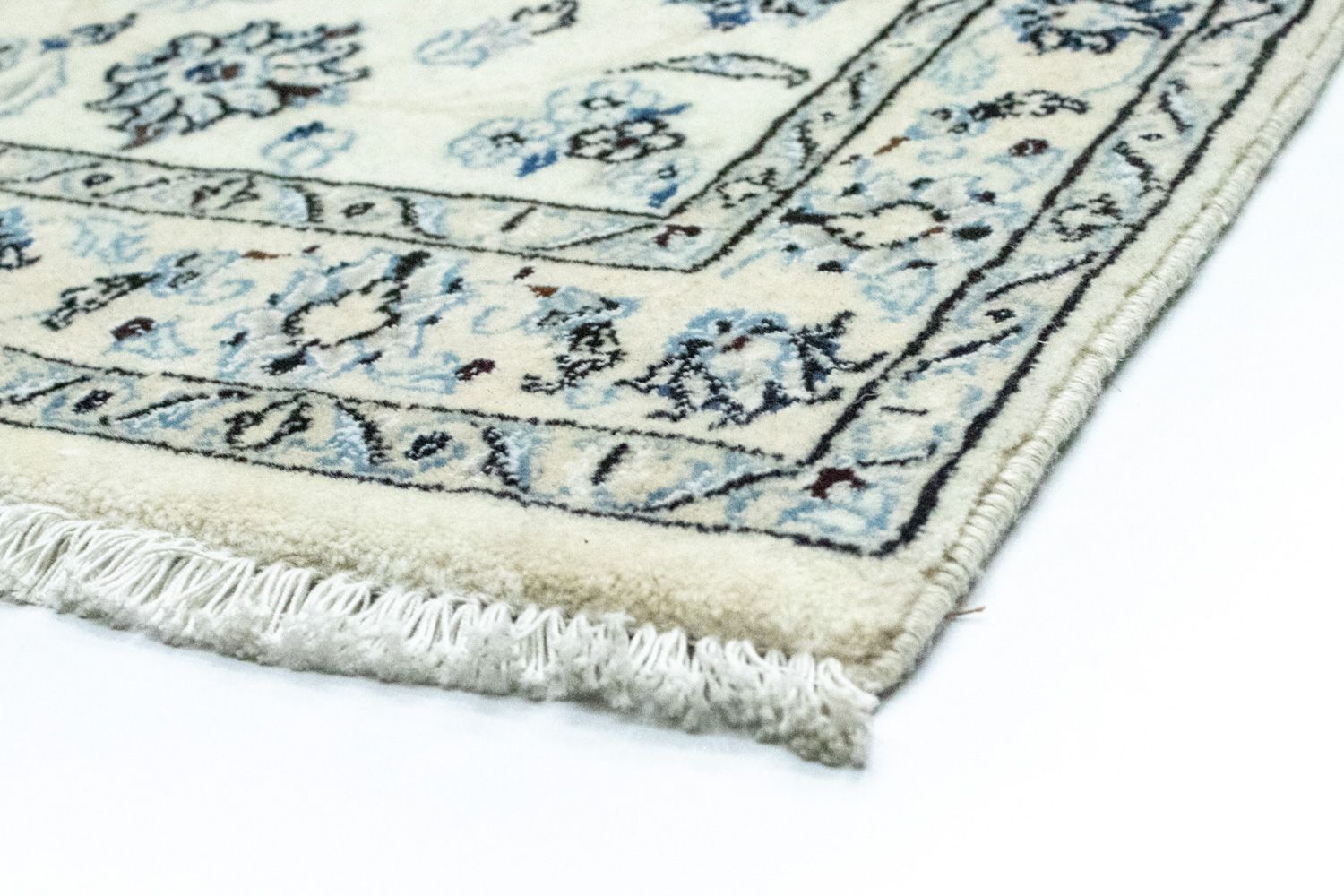 Tapis de couloir Tapis persan - Nain - Royal - 295 x 90 cm - blanc naturel