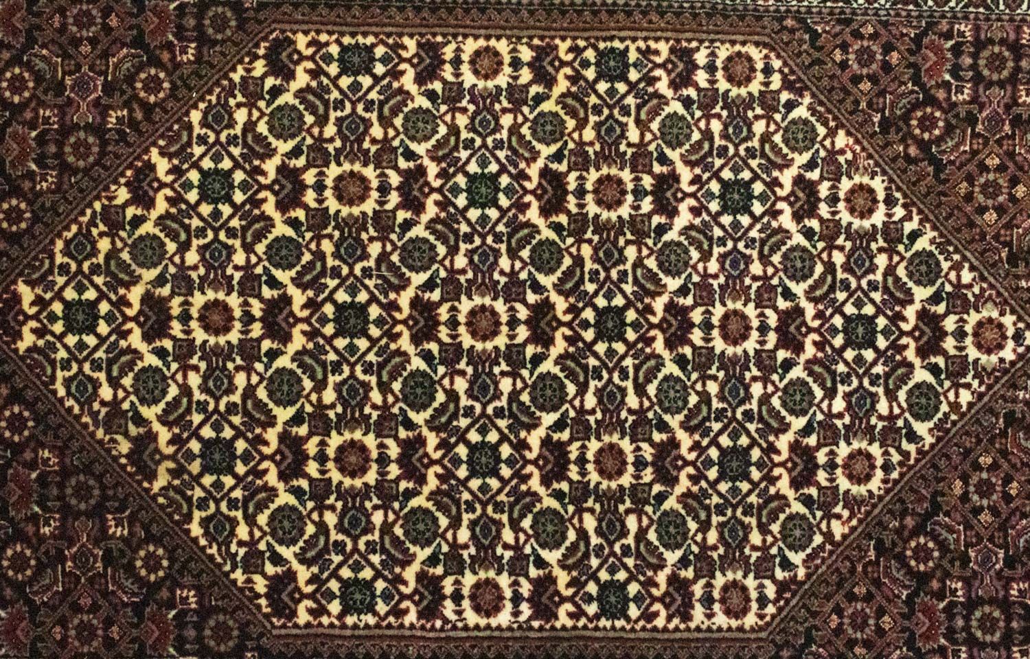 Tapis de couloir Tapis persan - Bidjar - 298 x 83 cm - marron