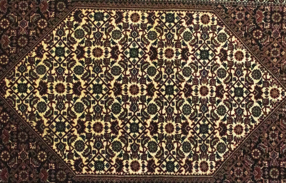 Tapis de couloir Tapis persan - Bidjar - 298 x 83 cm - marron