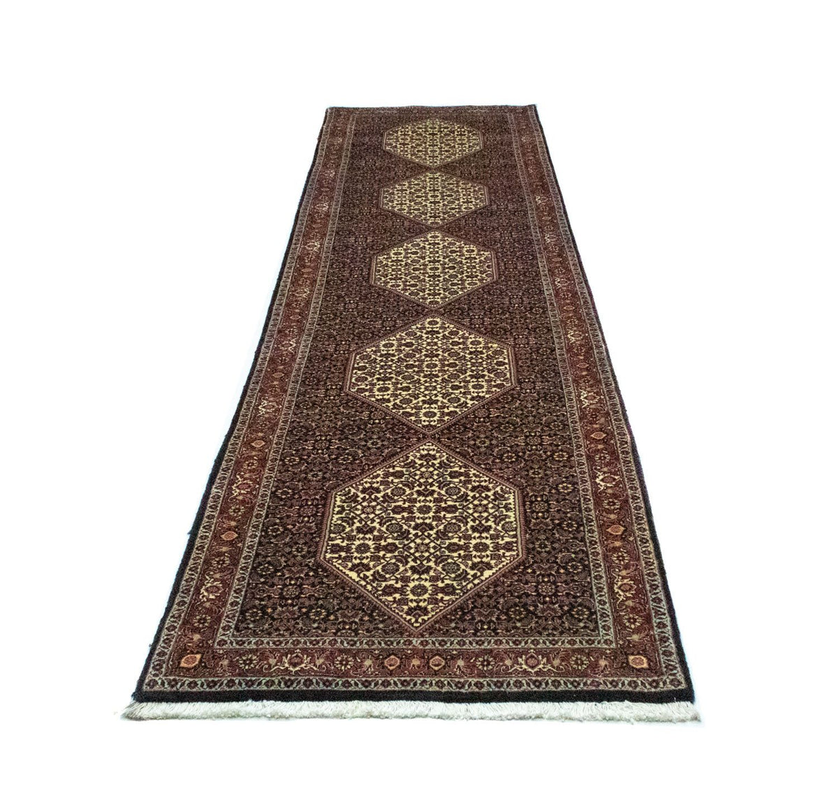 Tapis de couloir Tapis persan - Bidjar - 327 x 83 cm - noir