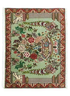 Tapis persan - Tabriz - Royal - 83 x 62 cm - vert