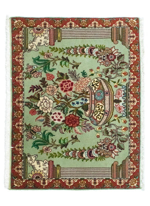 Tapis persan - Tabriz - Royal - 83 x 62 cm - vert