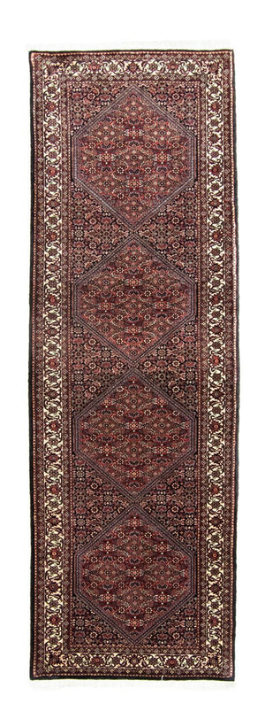 Tapis de couloir Tapis persan - Bidjar - 252 x 79 cm - bleu