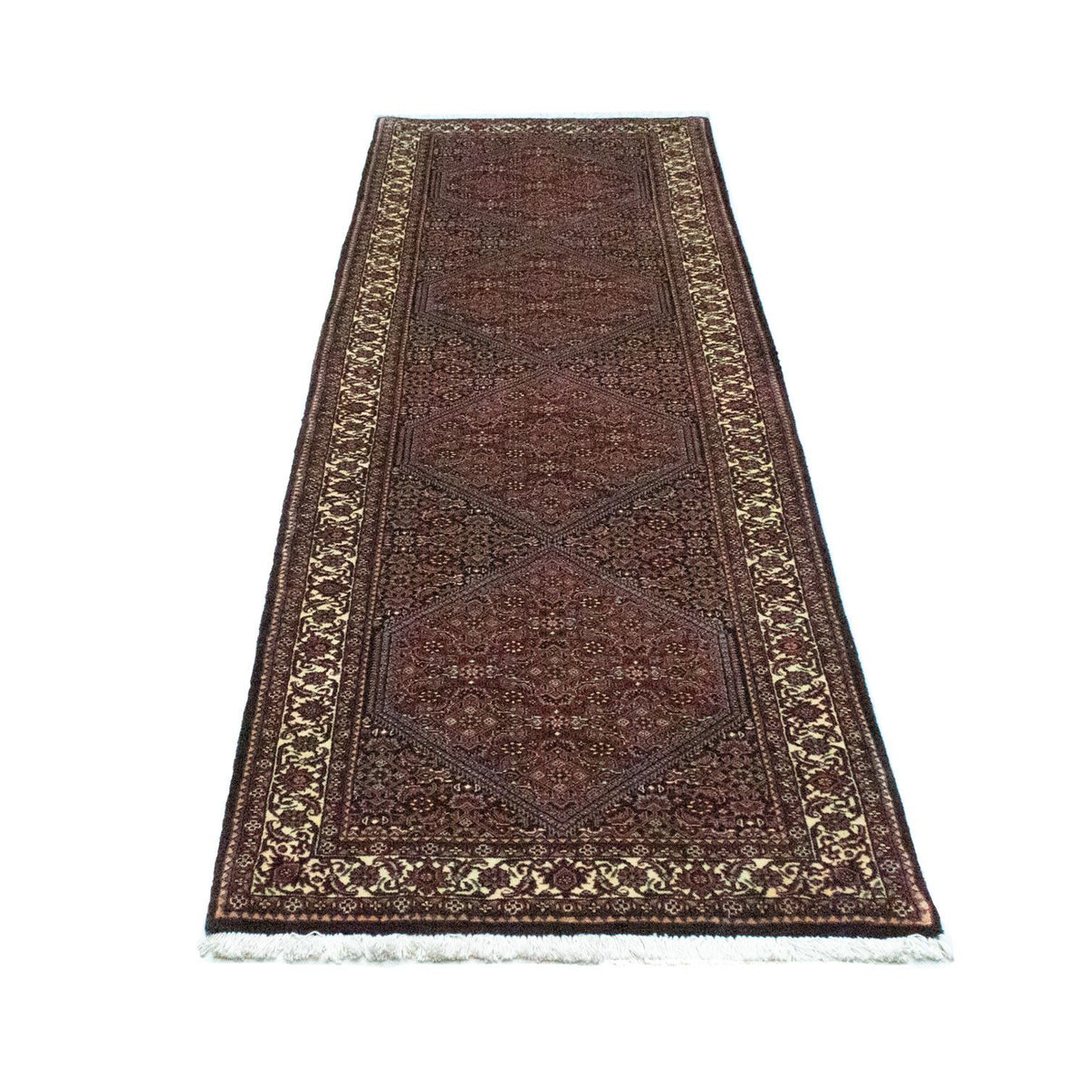 Tapis de couloir Tapis persan - Bidjar - 252 x 79 cm - bleu