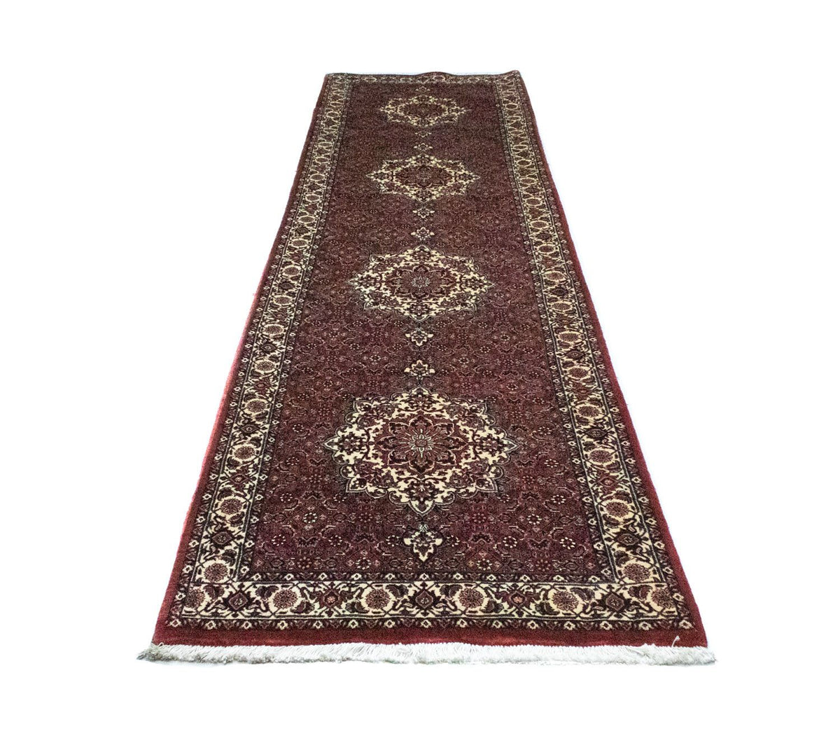Tapis de couloir Tapis persan - Bidjar - 340 x 88 cm - rouge