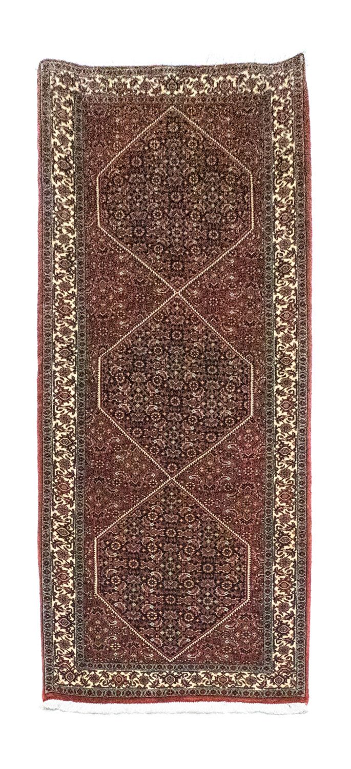 Tapis de couloir Tapis persan - Bidjar - 213 x 78 cm - marron