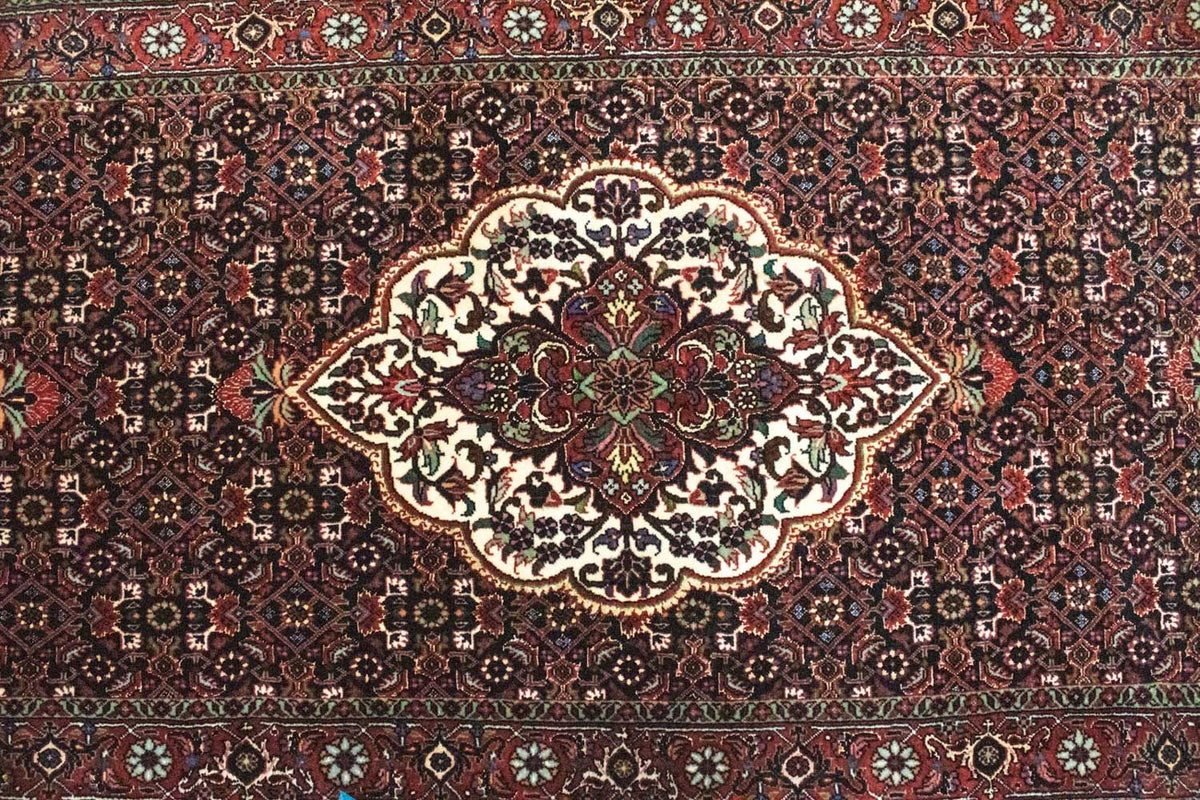 Tapis de couloir Tapis persan - Bidjar - 309 x 80 cm - bleu