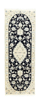 Tapis de couloir Tapis persan - Nain - 203 x 70 cm - bleu foncé