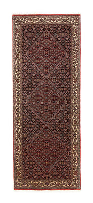 Tapis de couloir Tapis persan - Bidjar - 216 x 85 cm - rouge foncé