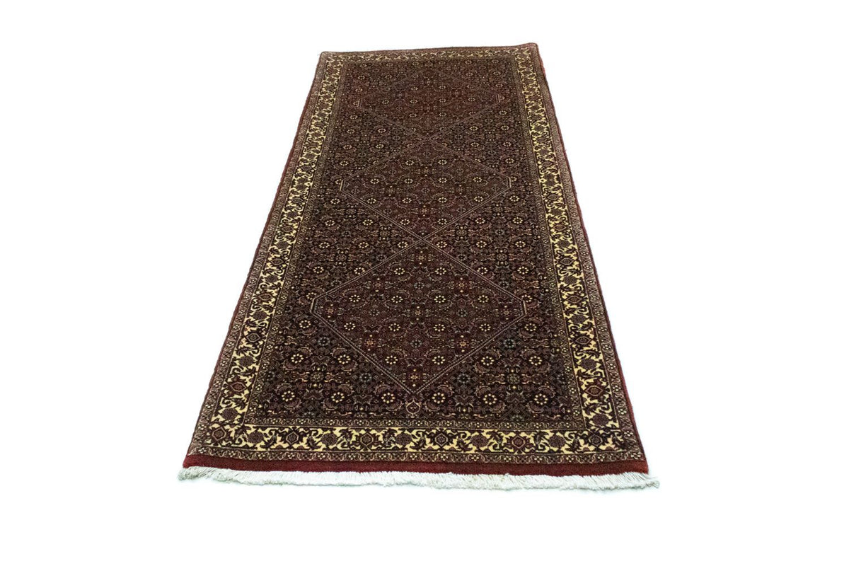 Tapis de couloir Tapis persan - Bidjar - 216 x 85 cm - rouge foncé