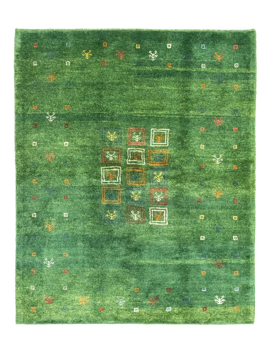 Tapis Gabbeh - Persan - 189 x 155 cm - vert